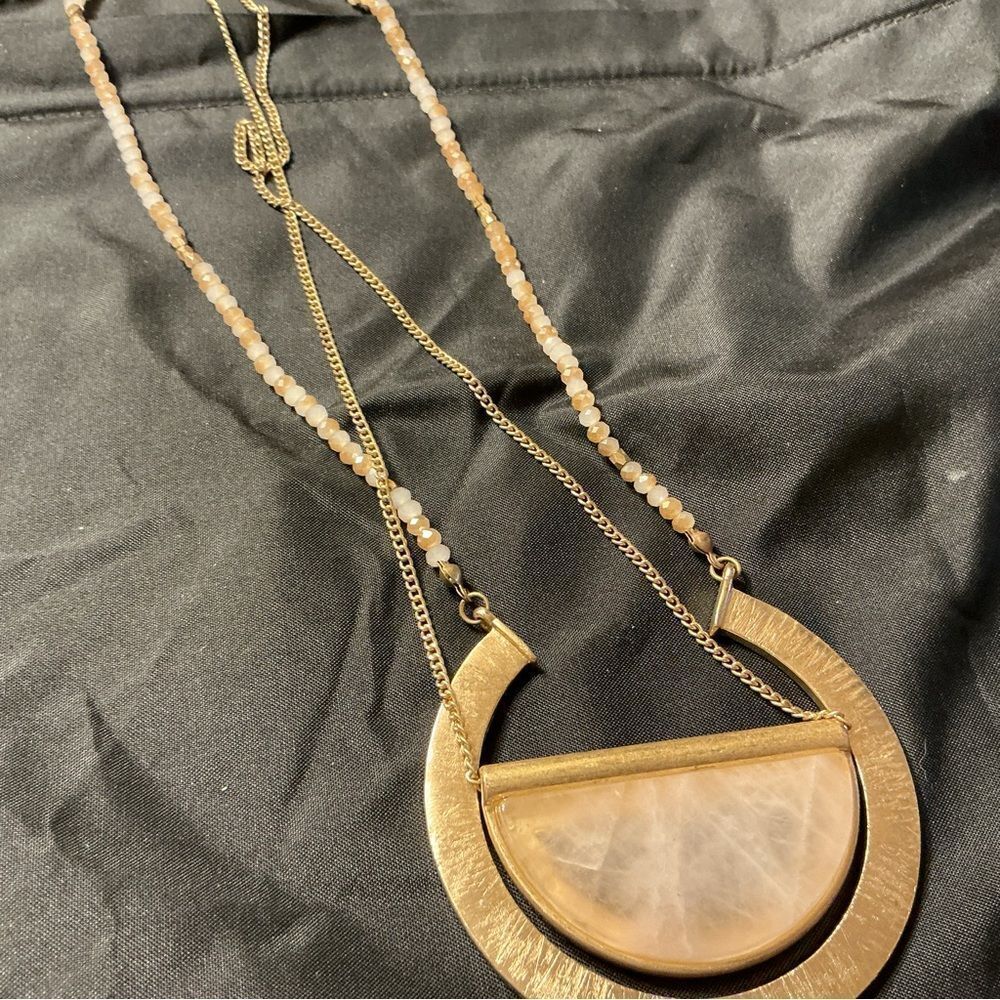 Elegant Gold and Cream Necklace Set of 2